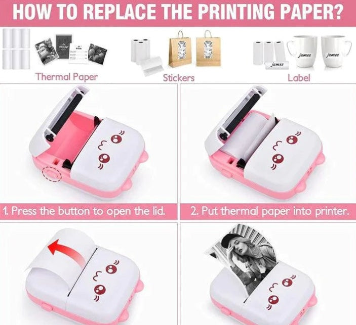 Portable Mini Pocket Printer BT Thermal Printer